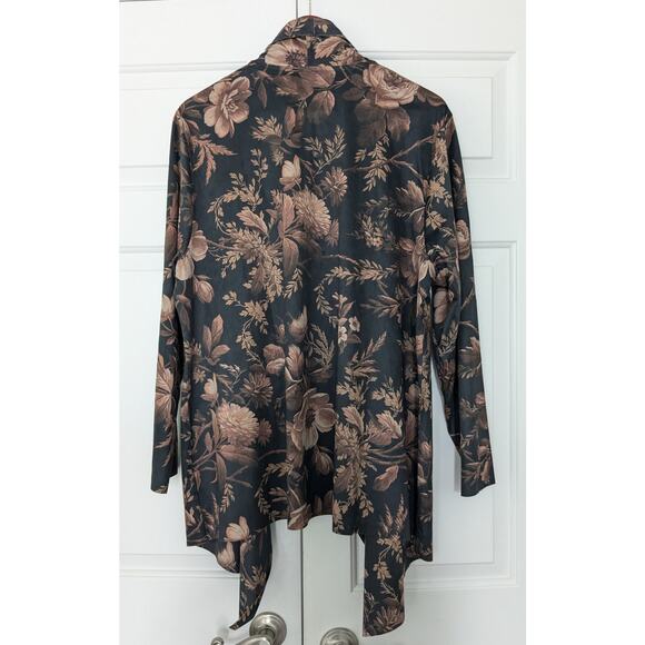Soft Surroundings Shape Drape Faux Suede Jacket in Floral Multi - Picture 9 of 9